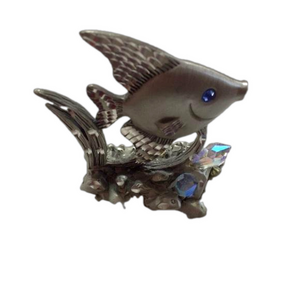 Masterworks Fine Pewter and Crystal Angelfish Figurine